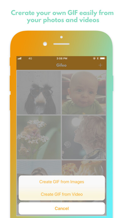 Emulate iPhone app Gifeo : Create GIF from video using MyAndroid