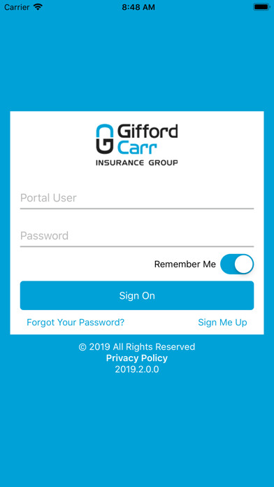 Emulate iPhone app Gifford Carr Client Portal using MyAndroid