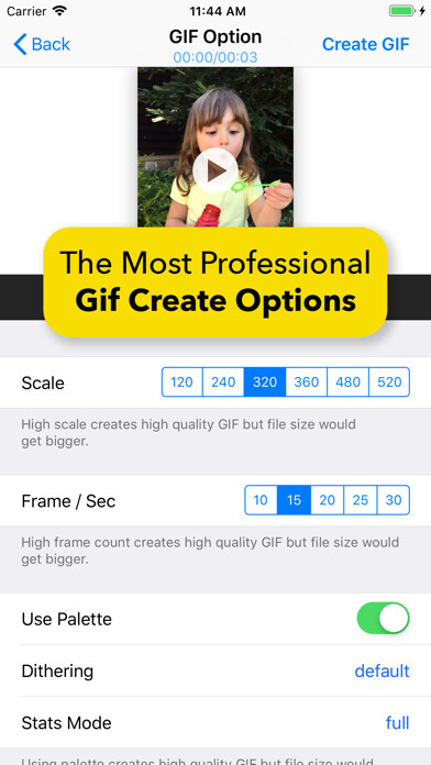 Emulate iPhone app GIF Maker - High Quality GIF using MyAndroid