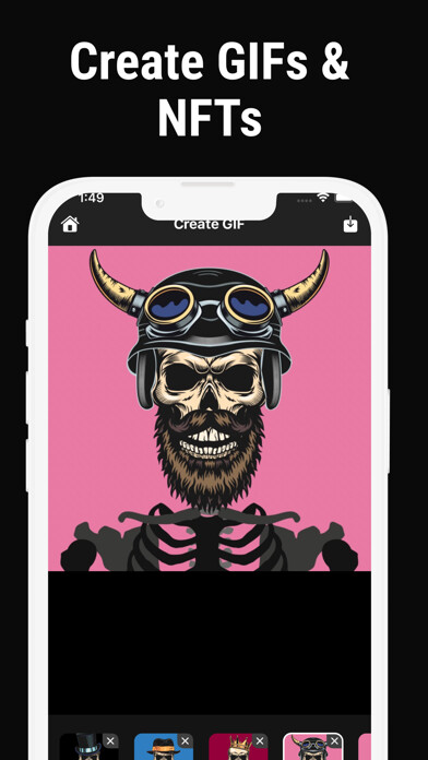 Emulate iPhone app Gif Maker+ Meme NFT Creator ® using MyAndroid