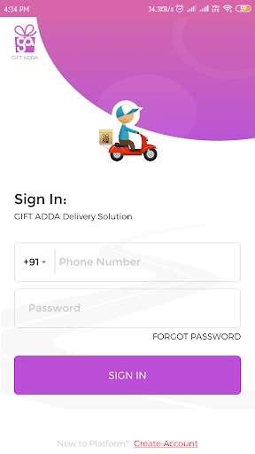 Run android online APK GiftAdda - Driver App from MyAndroid or emulate GiftAdda - Driver App using MyAndroid