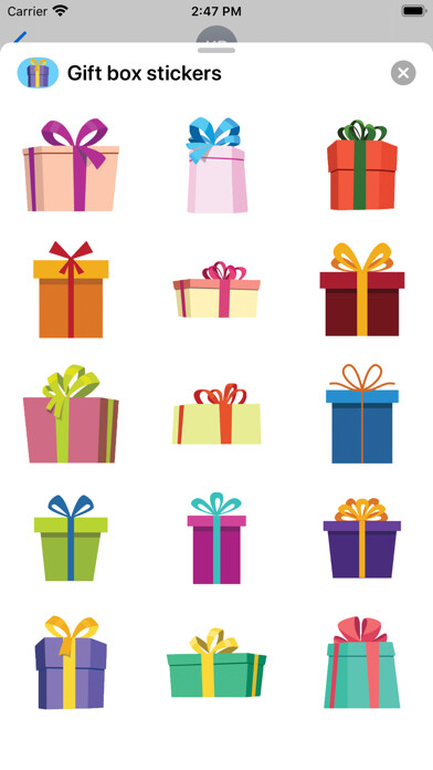 Emulate iPhone app Gift Box Stickers for iMessage using MyAndroid Emulate iPhone app Gift Box Stickers for iMessage using MyAndroid