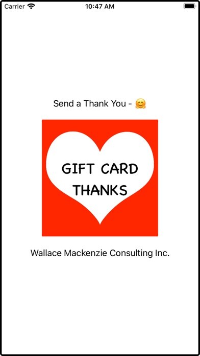 Emulate iPhone app Gift Card Thanks using MyAndroid