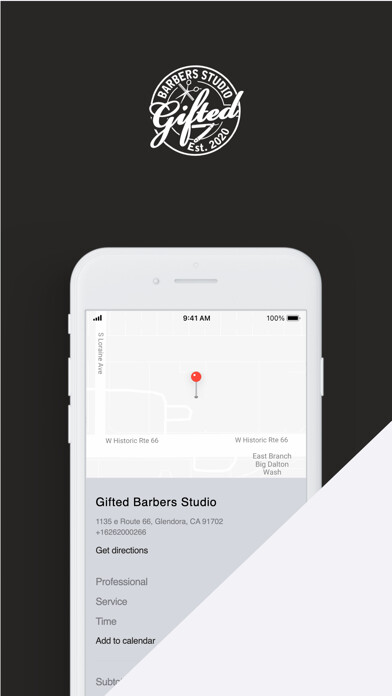 Emulate iPhone app Gifted Barbers Studio using MyAndroid