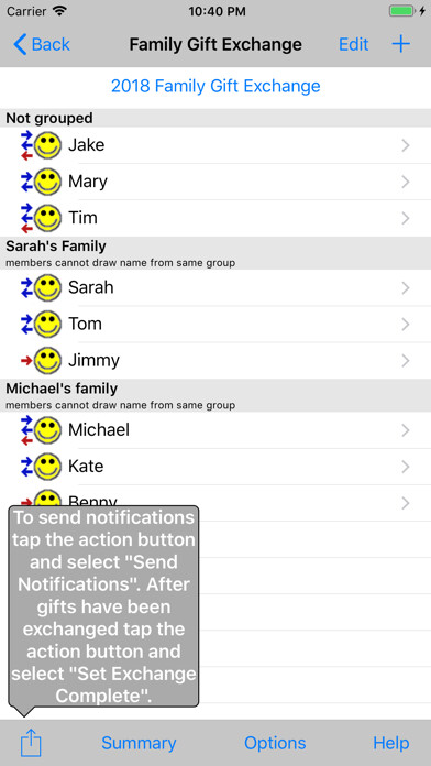 Emulate iPhone app Gift Exchange Mobile using MyAndroid