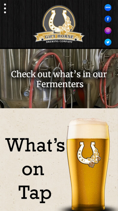 Emulate iPhone app Gift Horse Brewing Company using MyAndroid