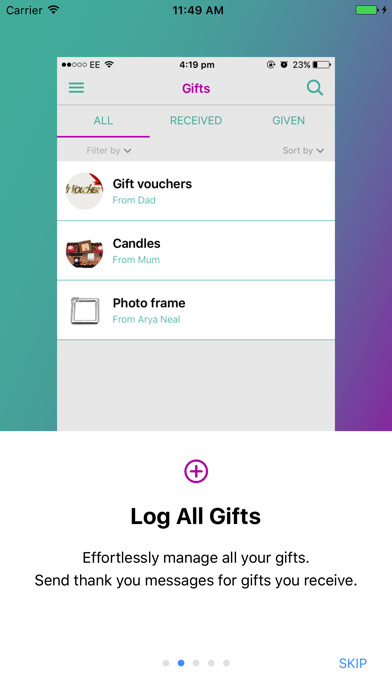 Emulate iPhone app GiftLog - Gift List Manager using MyAndroid Emulate iPhone app GiftLog - Gift List Manager using MyAndroid