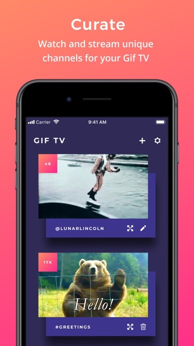Emulate iPhone app Gif TV - Stream and watch gifs using MyAndroid