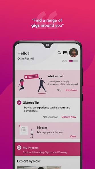 Run android online APK Gigforce: Flexible work and Learning App (Beta) from MyAndroid or emulate Gigforce: Flexible work and Learning App (Beta) using MyAndroid