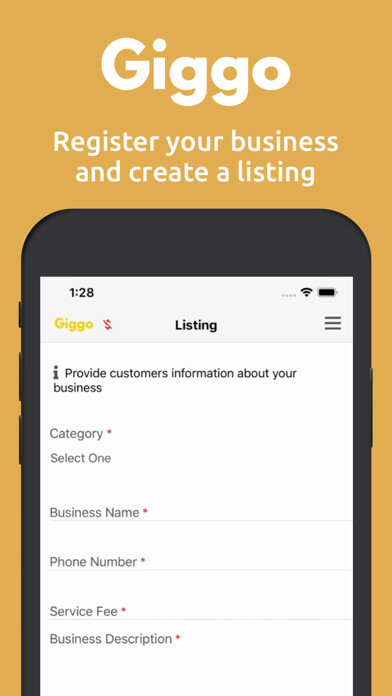 Emulate iPhone app Giggo: Find Home Services using MyAndroid