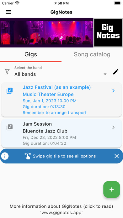 Emulate iPhone app GigNotes Music Setlist Manager using MyAndroid Emulate iPhone app GigNotes Music Setlist Manager using MyAndroid