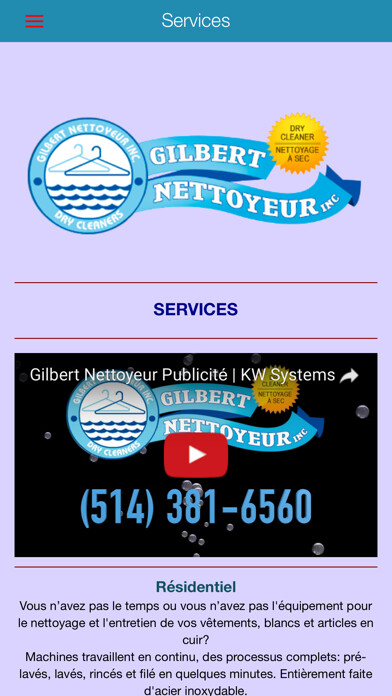 Emulate iPhone app Gilbert Nettoyeur using MyAndroid