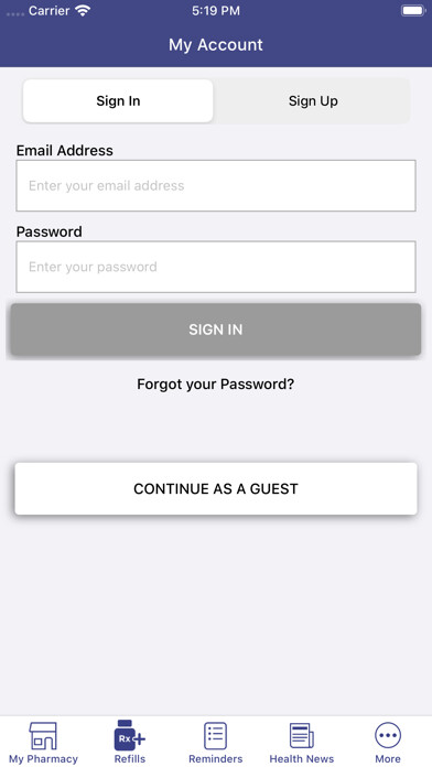 Emulate iPhone app Gilchrist Pharmacy using MyAndroid