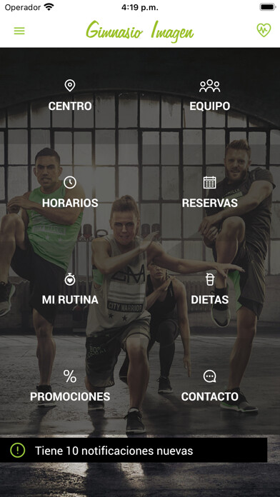 Emulate iPhone app Gimnasio Imagen using MyAndroid Emulate iPhone app Gimnasio Imagen using MyAndroid