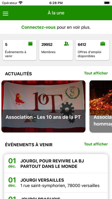 Emulate iPhone app Ginette Alumni using MyAndroid
