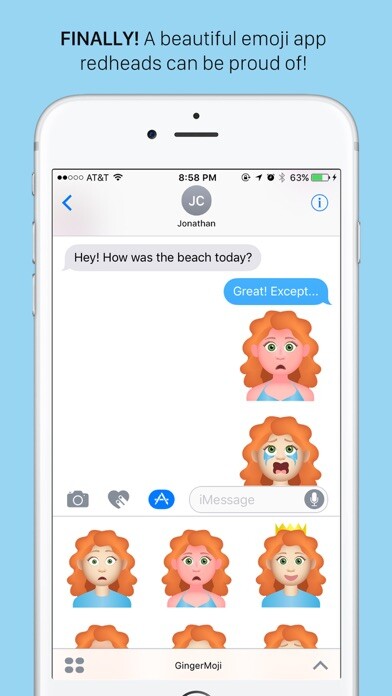 Emulate iPhone app Gingermoji - Redhead Emoji Stickers for iMessage using MyAndroid Emulate iPhone app Gingermoji - Redhead Emoji Stickers for iMessage using MyAndroid