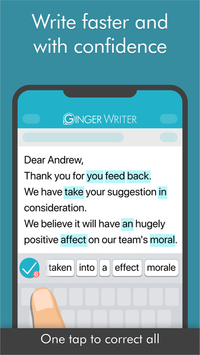 Emulate iPhone app Ginger Writer using MyAndroid