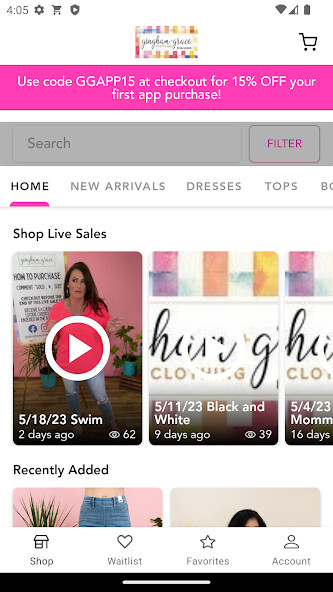 Emulate iPhone app gingham + grace clothing using MyAndroid Emulate iPhone app gingham + grace clothing using MyAndroid