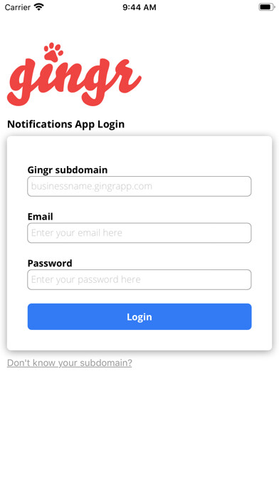 Emulate iPhone app Gingr Notifications using MyAndroid