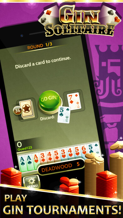 Emulate iPhone app Gin Solitaire using MyAndroid
