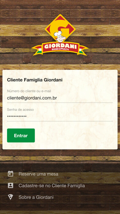 Emulate iPhone app Giordani Rodapizza using MyAndroid