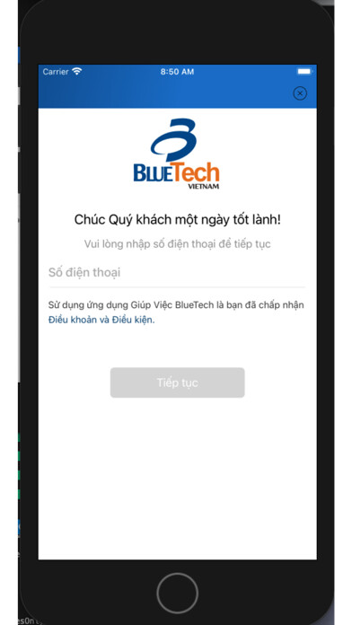 Emulate iPhone app Giúp việc BlueTech using MyAndroid