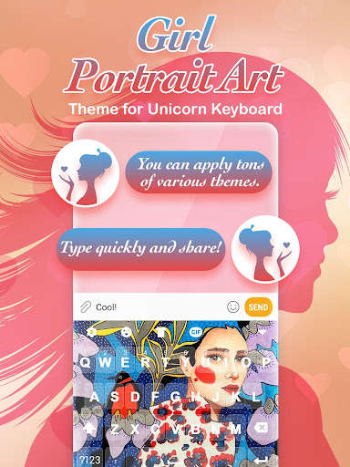 Run android online APK Girl Portrait Art Keyboard Theme for Girls from MyAndroid or emulate Girl Portrait Art Keyboard Theme for Girls using MyAndroid