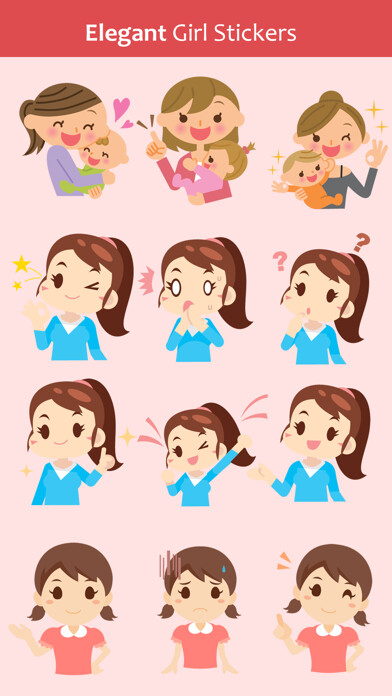 Emulate iPhone app Girls Cute Stickers Pack using MyAndroid Emulate iPhone app Girls Cute Stickers Pack using MyAndroid