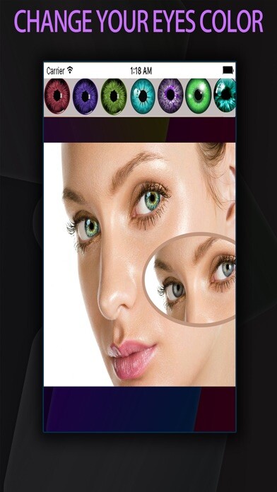 Emulate iPhone app Girls Eye Changer - Replace Eye Color With Various Color Effects using MyAndroid Emulate iPhone app Girls Eye Changer - Replace Eye Color With Various Color Effects using MyAndroid