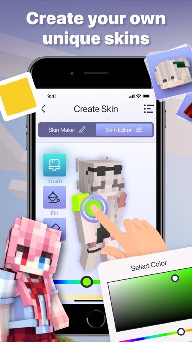 Emulate iPhone app Girl Skins Maker for Minecraft using MyAndroid Emulate iPhone app Girl Skins Maker for Minecraft using MyAndroid