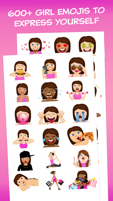 Emulate iPhone app Girls Love Emoji – Extra Emojis For BFF Texting using MyAndroid