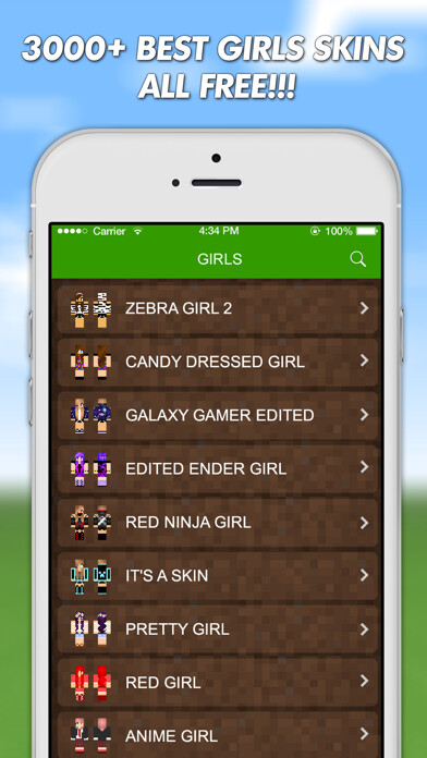 Emulate iPhone app Girls Skins For Minecraft PE (Pocket Edition) & Minecraft PC using MyAndroid Emulate iPhone app Girls Skins For Minecraft PE (Pocket Edition) & Minecraft PC using MyAndroid