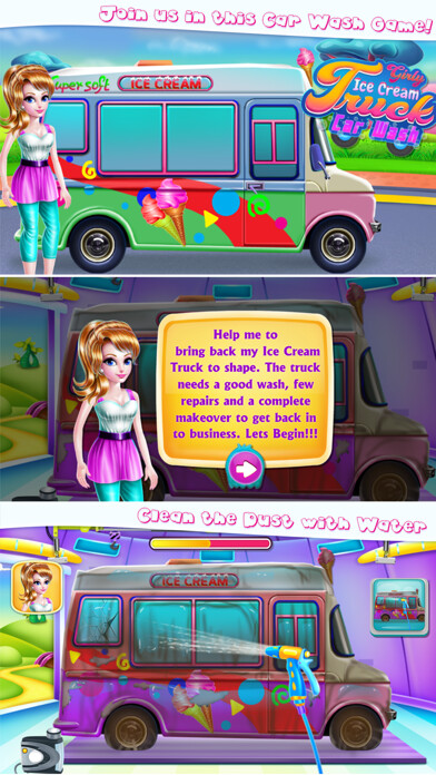 Emulate iPhone app Girly Ice Cream Truck Car Wash using MyAndroid