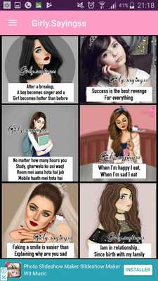 Emulate Android APK Girly Quotes