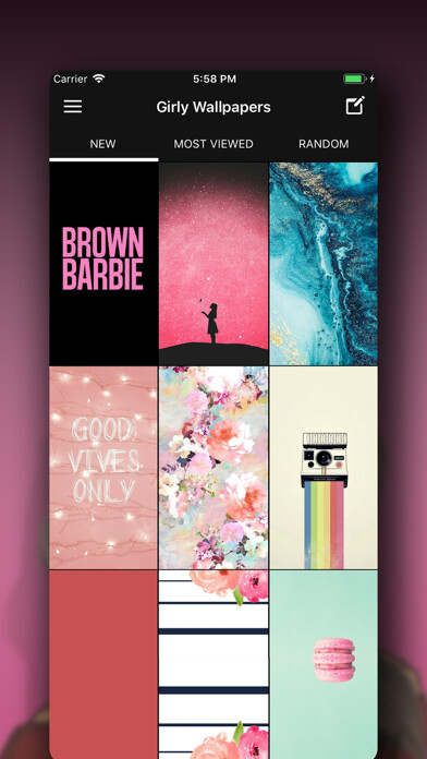 Emulate iPhone app Girly Wallpapers Master HD using MyAndroid