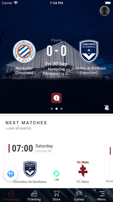 Emulate iPhone app Girondins Officiel using MyAndroid