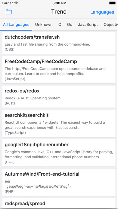 Emulate iPhone app Github Trend Reader using MyAndroid Emulate iPhone app Github Trend Reader using MyAndroid