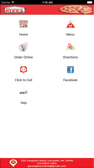 Emulate iPhone app Giuseppe Pizza and Restaurant using MyAndroid Emulate iPhone app Giuseppe Pizza and Restaurant using MyAndroid