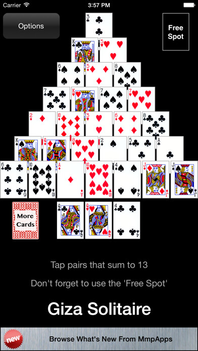 Emulate iPhone app Giza Solitaire using MyAndroid