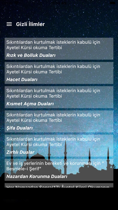 Emulate iPhone app Gizli İlimler - Özel Dualar using MyAndroid Emulate iPhone app Gizli İlimler - Özel Dualar using MyAndroid