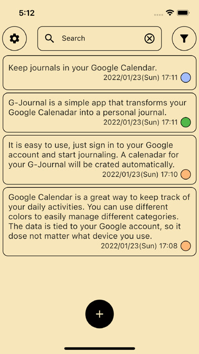 Emulate iPhone app G-Journal using MyAndroid