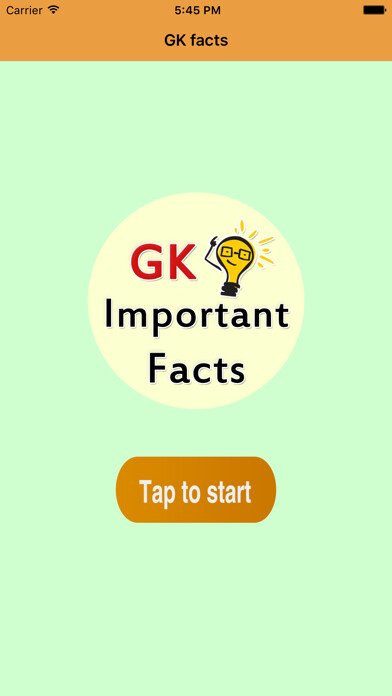 Emulate iPhone app GK Important Facts using MyAndroid
