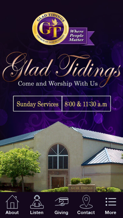 Emulate iPhone app Glad Tidings-Hayward using MyAndroid