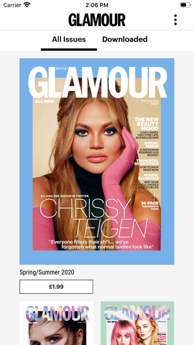 Emulate iPhone app Glamour Magazine (UK) using MyAndroid