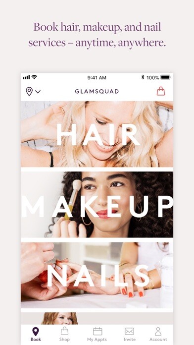 Emulate iPhone app Glamsquad: On-Demand Salon App using MyAndroid