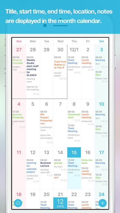 Emulate iPhone app GLANCA - Simple Calendar using MyAndroid