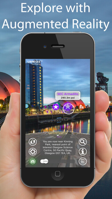 Emulate iPhone app Glasgow Looksee AR using MyAndroid