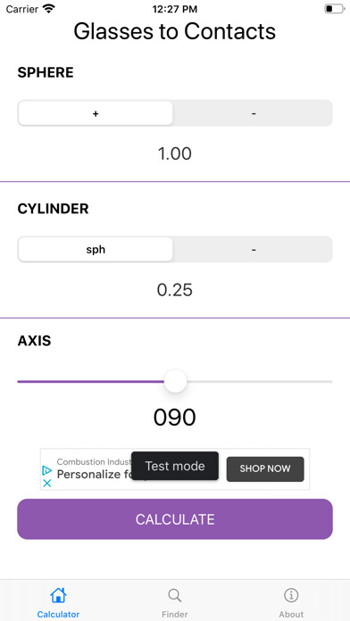 Emulate iPhone app Glasses to Contacts Converter using MyAndroid Emulate iPhone app Glasses to Contacts Converter using MyAndroid