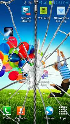 Emulate Android APK Glass Zipper Lock Screen
