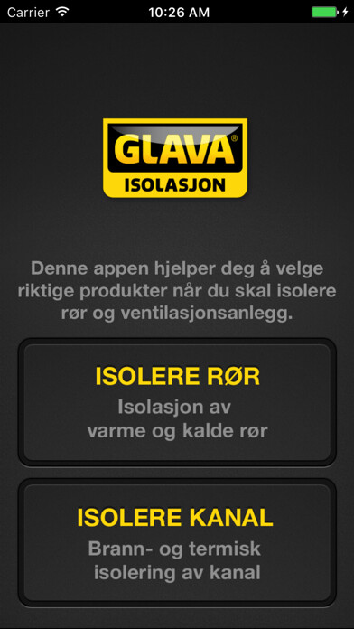 Emulate iPhone app Glava – Rør og kanalisolering using MyAndroid Emulate iPhone app Glava – Rør og kanalisolering using MyAndroid